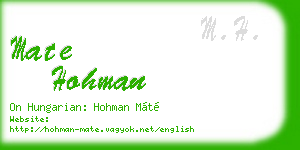 mate hohman business card